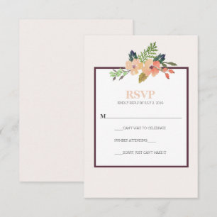 Watercolor Floral Bouquet RSVP card