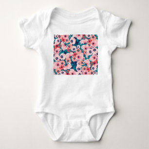 Watercolor Floral Bouquet: Vintage Peonies. Baby Bodysuit