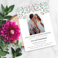 Watercolor Floral Branch Photo Commitment Ceremony