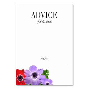 Watercolor Floral Bridal Shower Advice Card