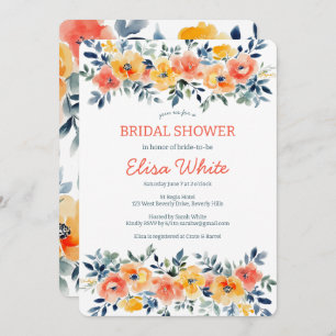 Watercolor Floral Bridal Shower CUSTOM Invitation