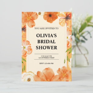 watercolor floral bridal shower invitation