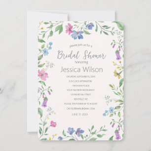 Watercolor Floral Bridal Shower Invitation