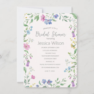 Watercolor Floral Bridal Shower Invitation