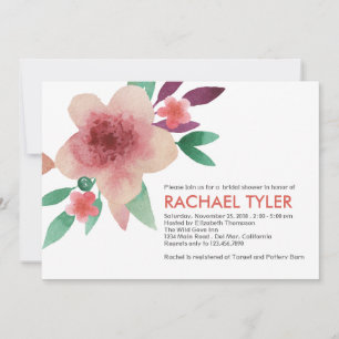 Watercolor Floral Bridal Shower Invitation