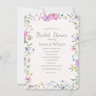 Watercolor Floral Bridal Shower Invitation