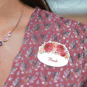 Watercolor Floral Bridal Shower Name Tag