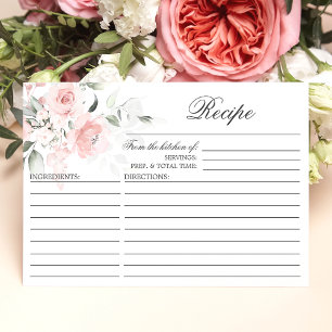 Watercolor Floral Bridal Shower RECIPE Enclosure 