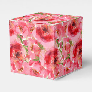 Watercolor Floral Bridal Shower Square  Favour Box