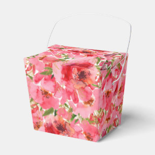 Watercolor Floral Bridal Shower Takeout Favour Box