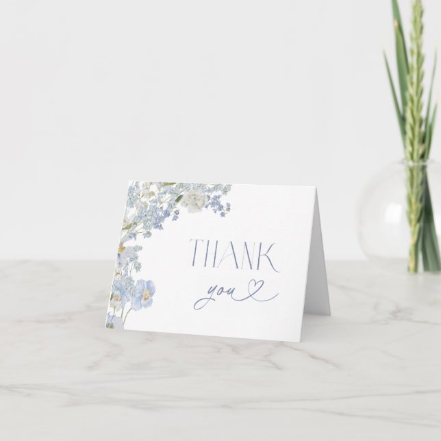 Watercolor Floral Bridal Shower Thank You Card (Front)