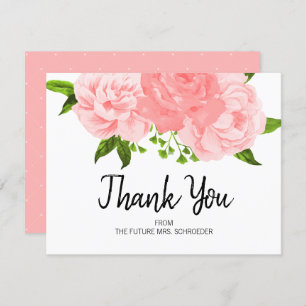 Watercolor Floral Bridal Shower Thank You Card