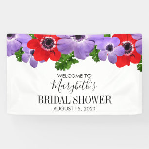 Watercolor Floral Bridal Shower Welcome Banner
