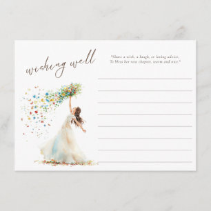 Watercolor Floral Bridal Shower Well Wishes Card
