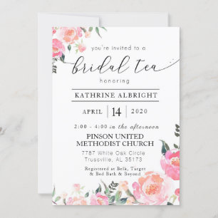 Watercolor Floral Bridal Tea Invitation