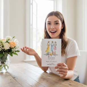 Watercolor Floral Bridesmaid Proposal Card