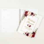 Watercolor Floral Burgundy Gold Wedding Planner<br><div class="desc">Watercolor Floral Burgundy Marsala Gold Wedding Planner</div>