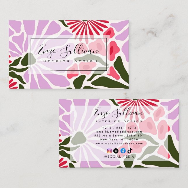 Watercolor Floral  Business Card (Front/Back)