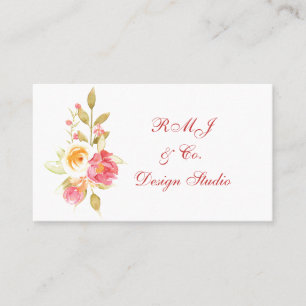 Watercolor Floral Business Card