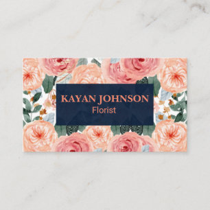  watercolor floral business cards florist