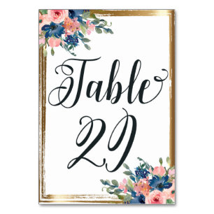 Watercolor Floral Calligraphy Table Number Card 29