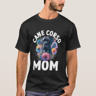Watercolor Floral Cane Corso Mama Dog Lover Mother T-Shirt
