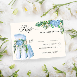 Watercolor Floral chair decoration rsvp Card