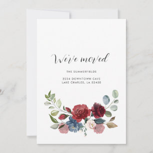 Watercolor Floral Change of Address Moving Announcement