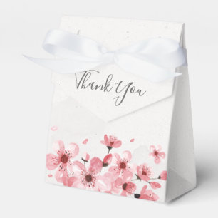 Watercolor Floral Cherry Blossom Wedding Favour Box