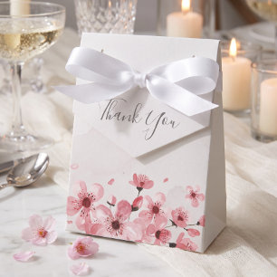 Watercolor Floral Cherry Blossom Wedding Favour Box