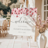 Watercolor Floral Cherry Blossom Wedding Welcome