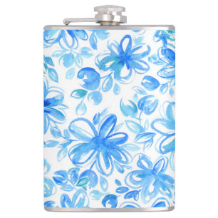 Watercolor Floral Chintz Cute Pattern Hip Flask