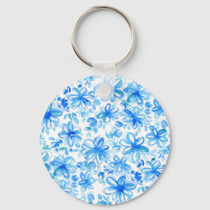 Watercolor Floral Chintz Cute Pattern Key Ring