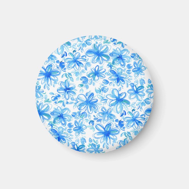 Watercolor Floral Chintz Cute Pattern Magnet (Front)