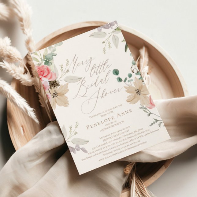 Watercolor Floral Christmas, festive elegant Invitation (Creator Uploaded)