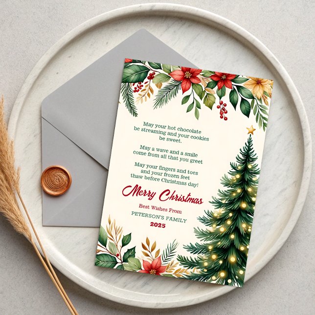 Watercolor Floral Christmas Greeting Card (Creator Uploaded)