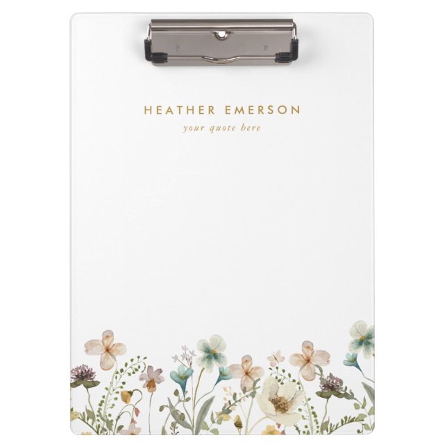 Watercolor Floral Clipboard (Front)