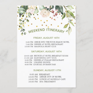 Watercolor floral, confetti Bachelorette Weekend Invitation