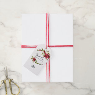 Watercolor Floral Corporate Christmas Gift Tags
