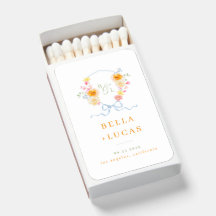 Watercolor Floral Crest Monogram Spring Wedding