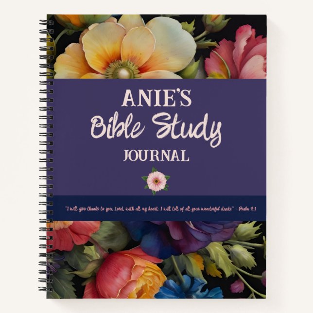 Watercolor Floral Custom Bible Study Journal (Front)