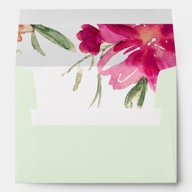 Watercolor Floral Custom Graduation Envelopes (Back (Bottom))