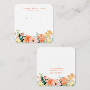 Watercolor Floral Custom Jewelry Holder Card
