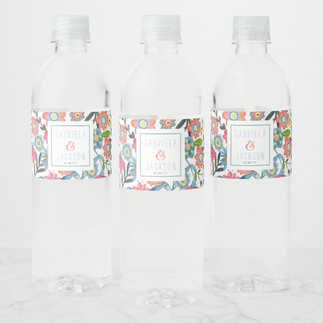 Watercolor Floral | Custom Water Label (Bottles)
