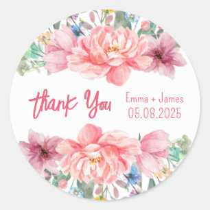 Watercolor Floral Customisable Text Sticker