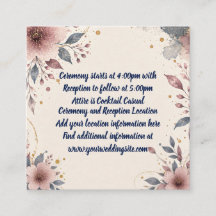 Watercolor Floral Details Enclosure Card