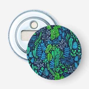 Watercolor floral doodles dark background bottle opener