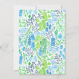 Watercolor floral doodles white