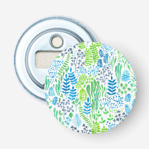 Watercolor floral doodles white bottle opener