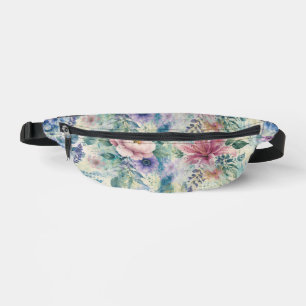 Watercolor Floral Dragonfly Pattern Bum Bags